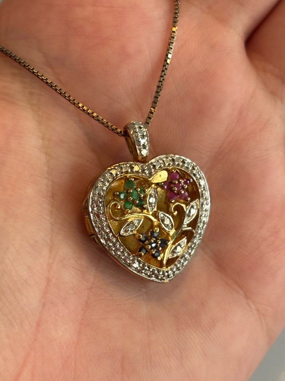 Ross + Simons Floral Sterling Silver Locket  Necklace